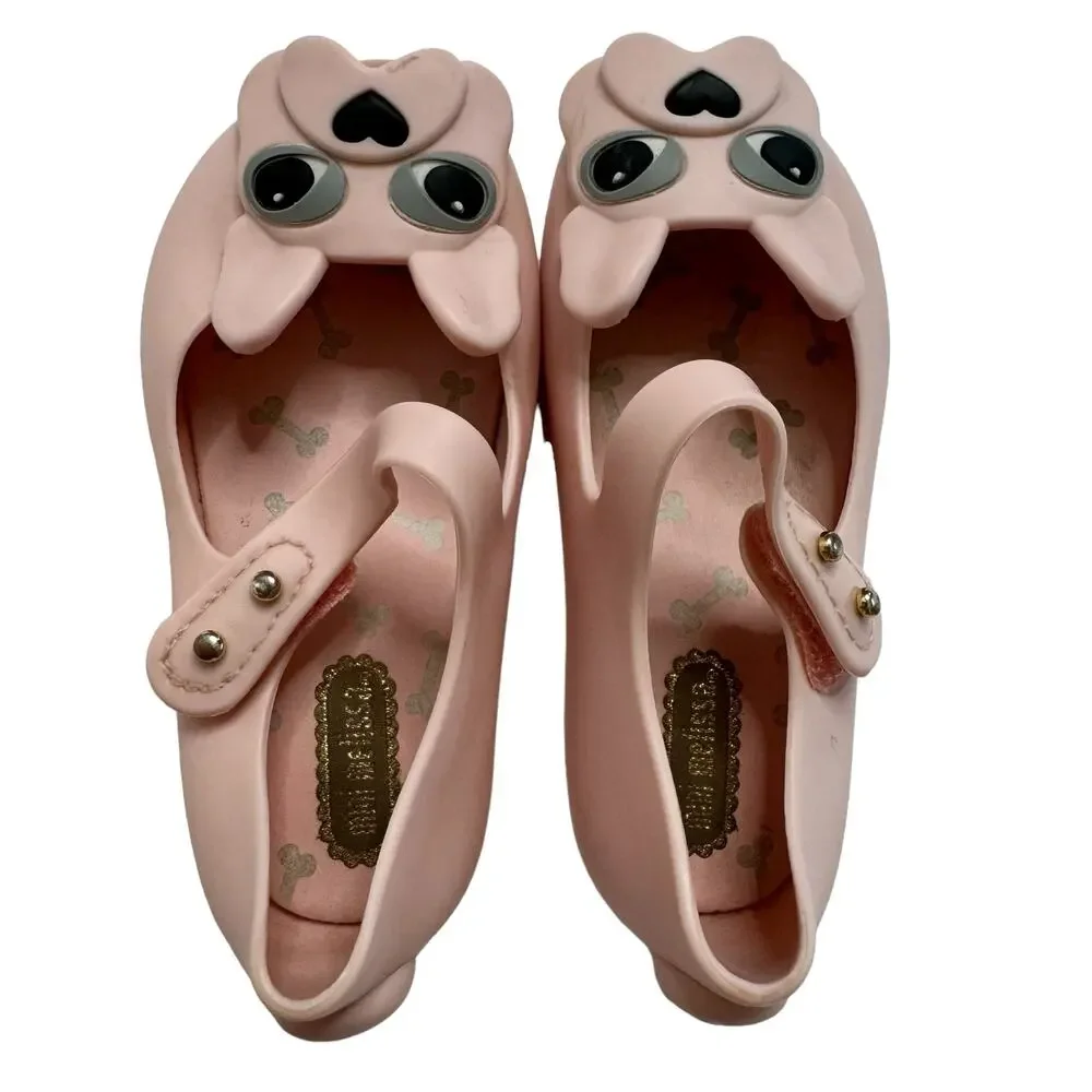 MINI MELISSA Ultragirl Dog Mary Jane Flat in Light Pink Size 7 Toddler Frenchie